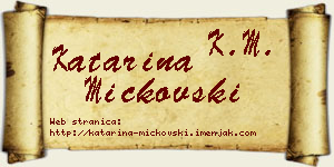 Katarina Mickovski vizit kartica
